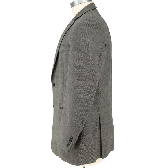 Calvin Klein Sport Coat Mens 42L Wool Black White Micro Check Jacket Career - Picture 15 of 15